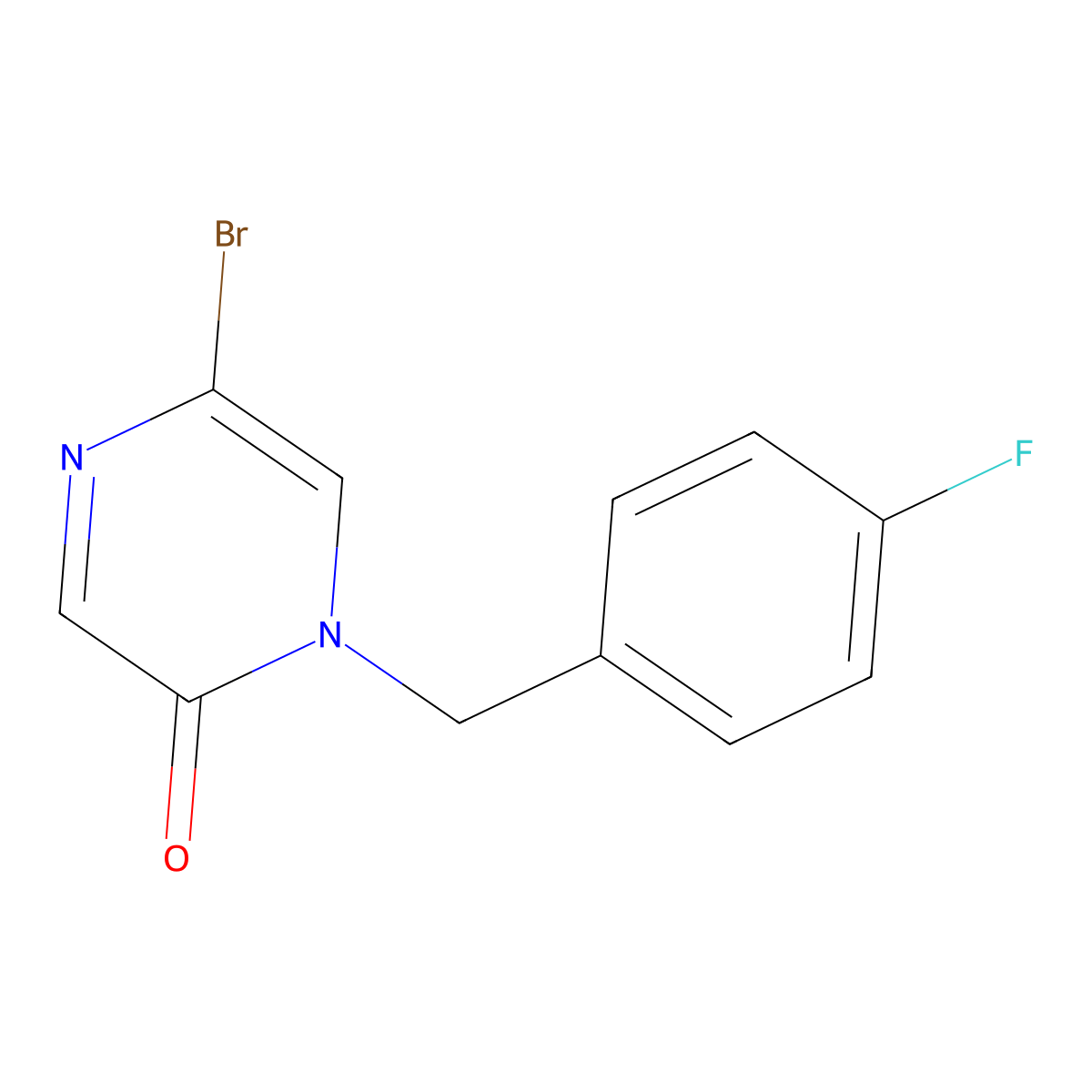 5-Bromo-1-(4-fluorobenzyl)pyrazin-2(1H)-one molecular structure, CAS 2090878-85-4