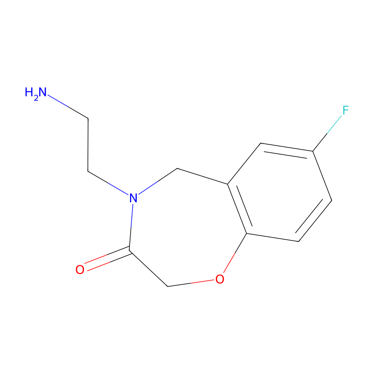 4-(2-aminoethyl)-7-fluoro-4,5-dihydrobenzo[f][1,4]oxazepin-3(2H)-one molecular structure, CAS 2090880-81-0