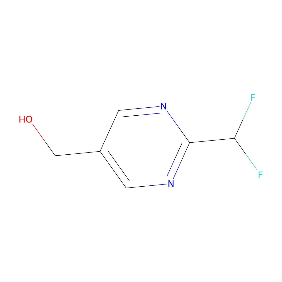 [2-(Difluoromethyl)pyrimidin-5-yl]methanol molecular structure, CAS 2090884-72-1