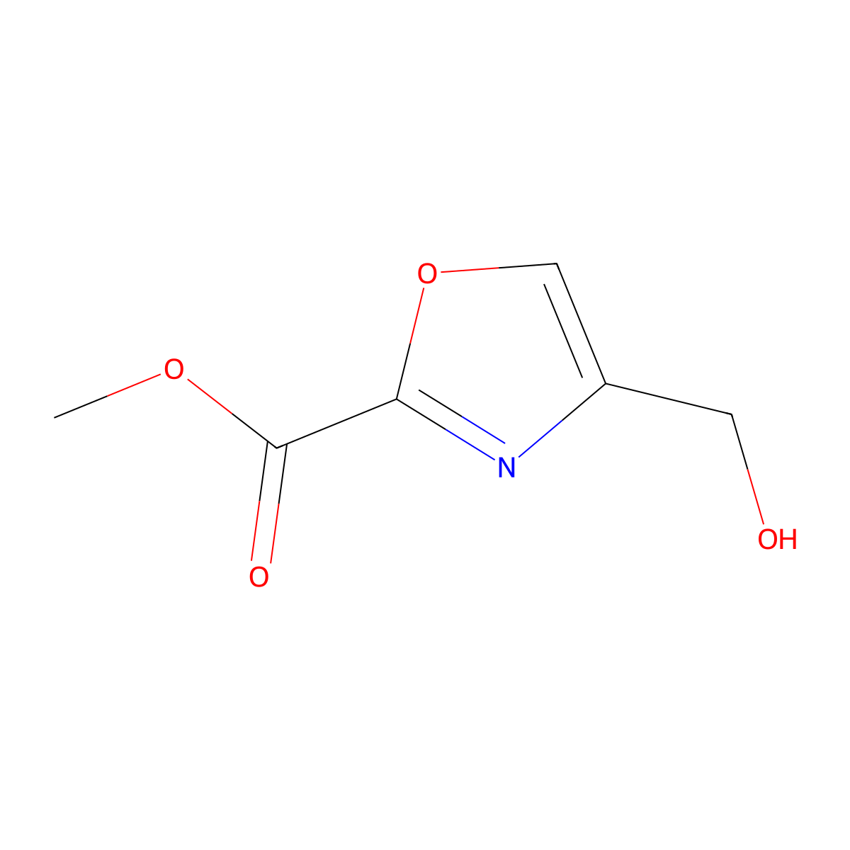 4-Hydroxymethyl-oxazole-2-carboxylic acid methyl ester molecular structure, CAS 2090888-56-3