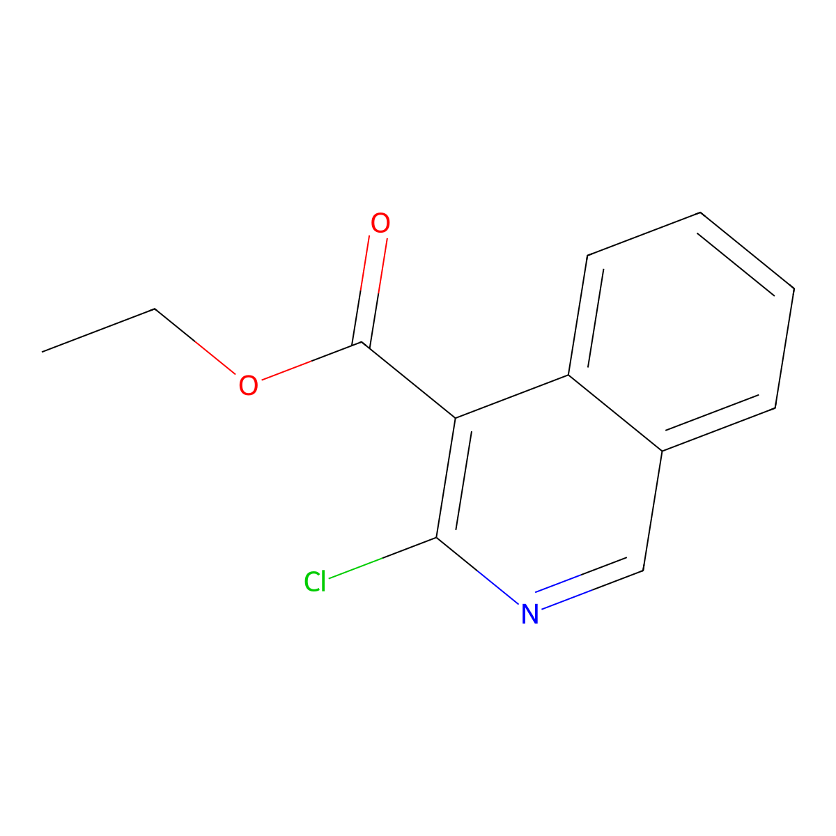 Ethyl 3-chloroisoquinoline-4-carboxylate molecular structure, CAS 2090897-00-8