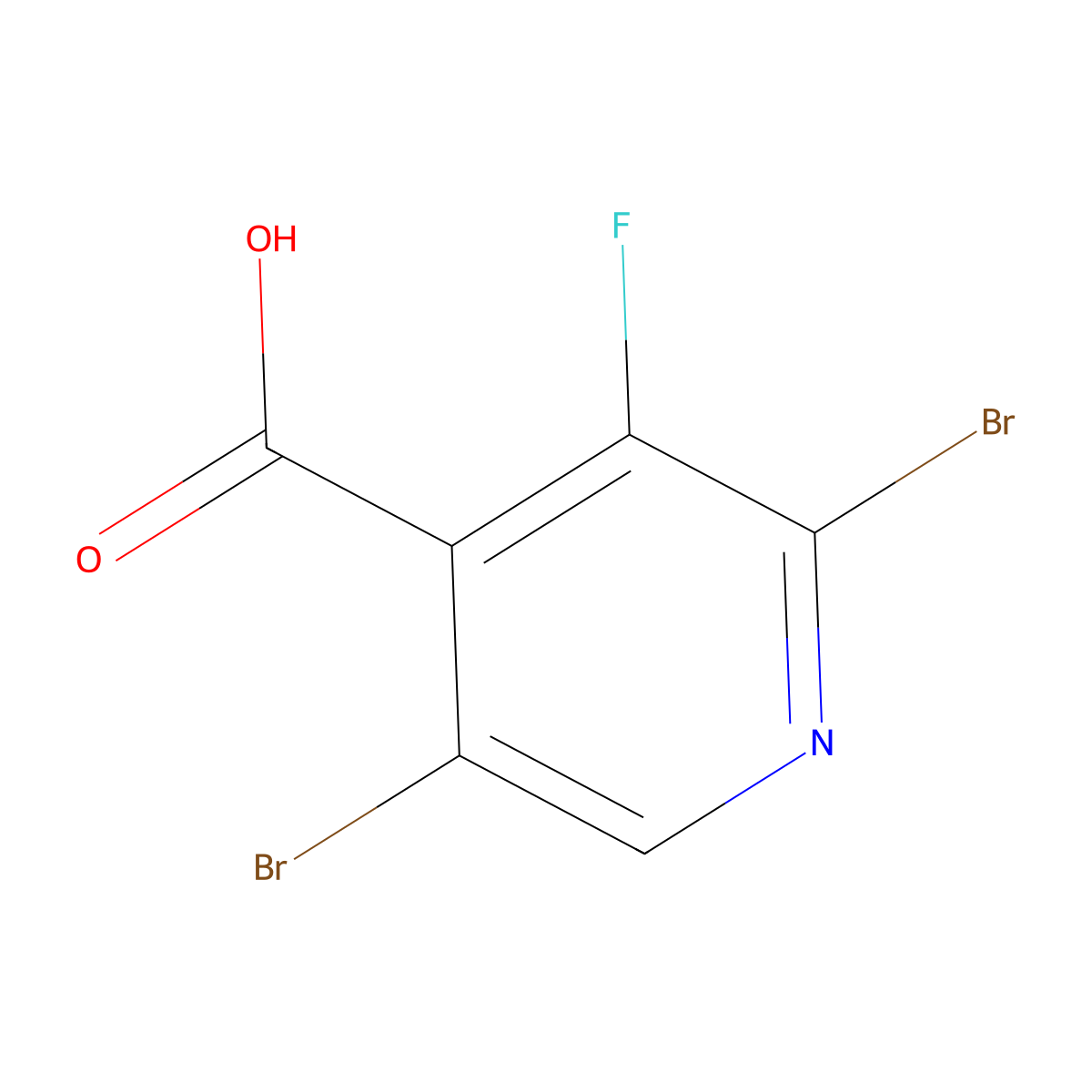 2,5-Dibromo-3-fluoroisonicotinic acid molecular structure, CAS 2090898-18-1