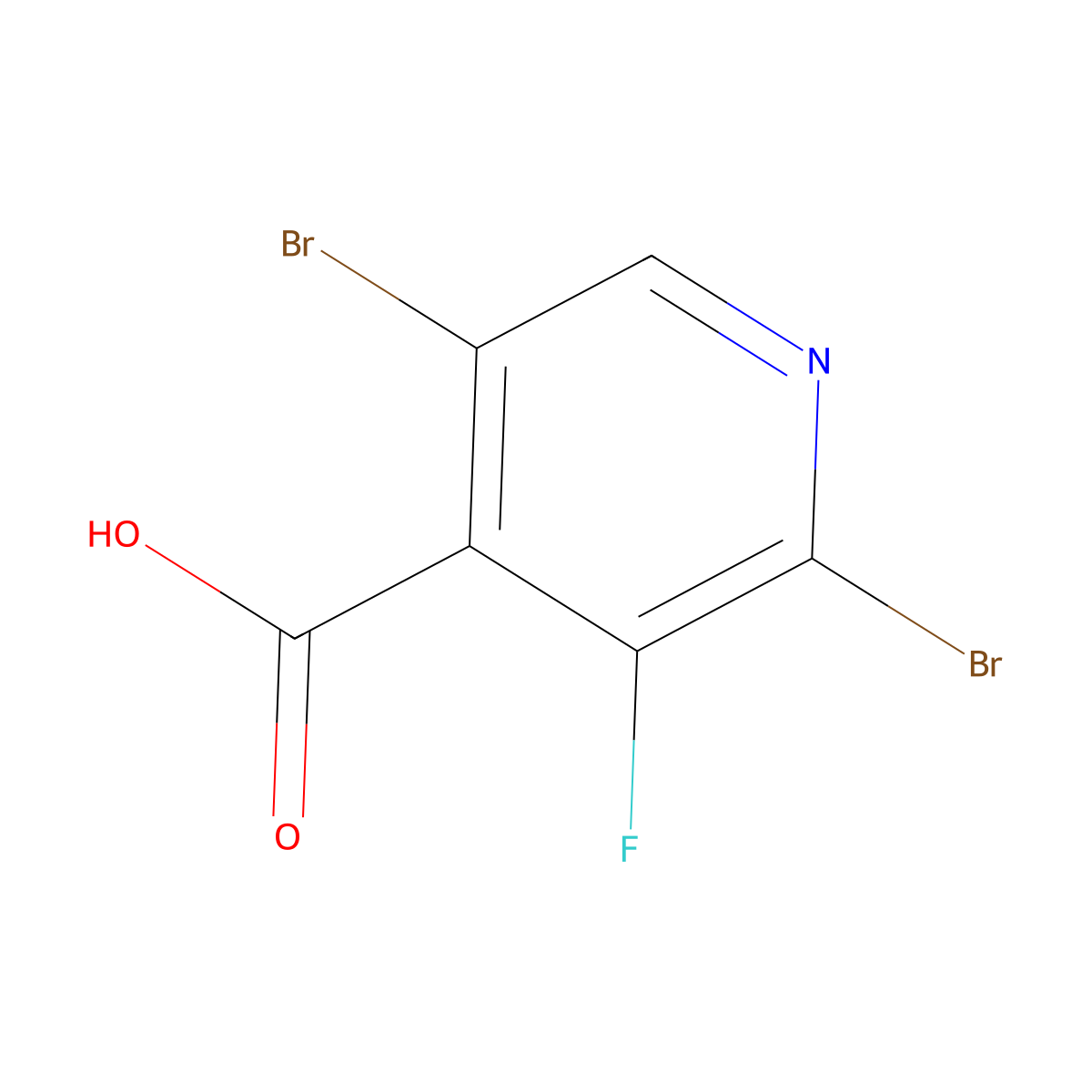 2,5-Dibromo-3-fluoroisonicotinic acid molecular structure, CAS 2090898-18-1