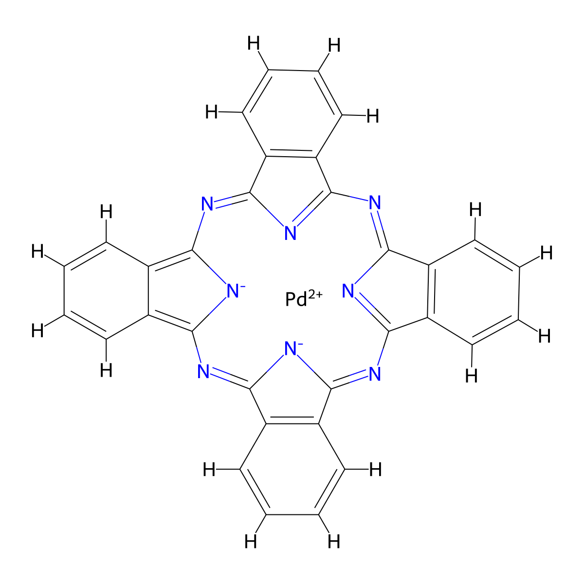 (29H,31H-Phthalocyaninato(2-)-N29,N30,N31,N32)palladium molecular structure, CAS 20909-39-1
