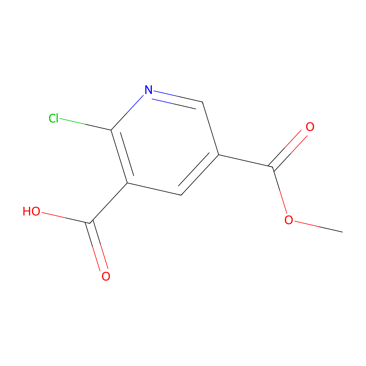 2-Chloro-5-(methoxycarbonyl)nicotinic acid molecular structure, CAS 2090904-01-9
