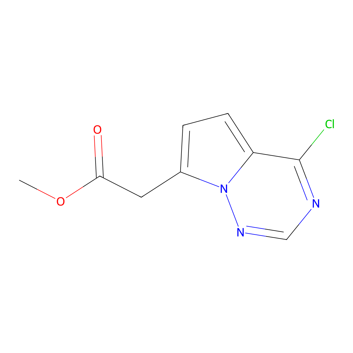 Methyl 2-{4-chloropyrrolo[2,1-f][1,2,4]triazin-7-yl}acetate molecular structure, CAS 2090909-29-6
