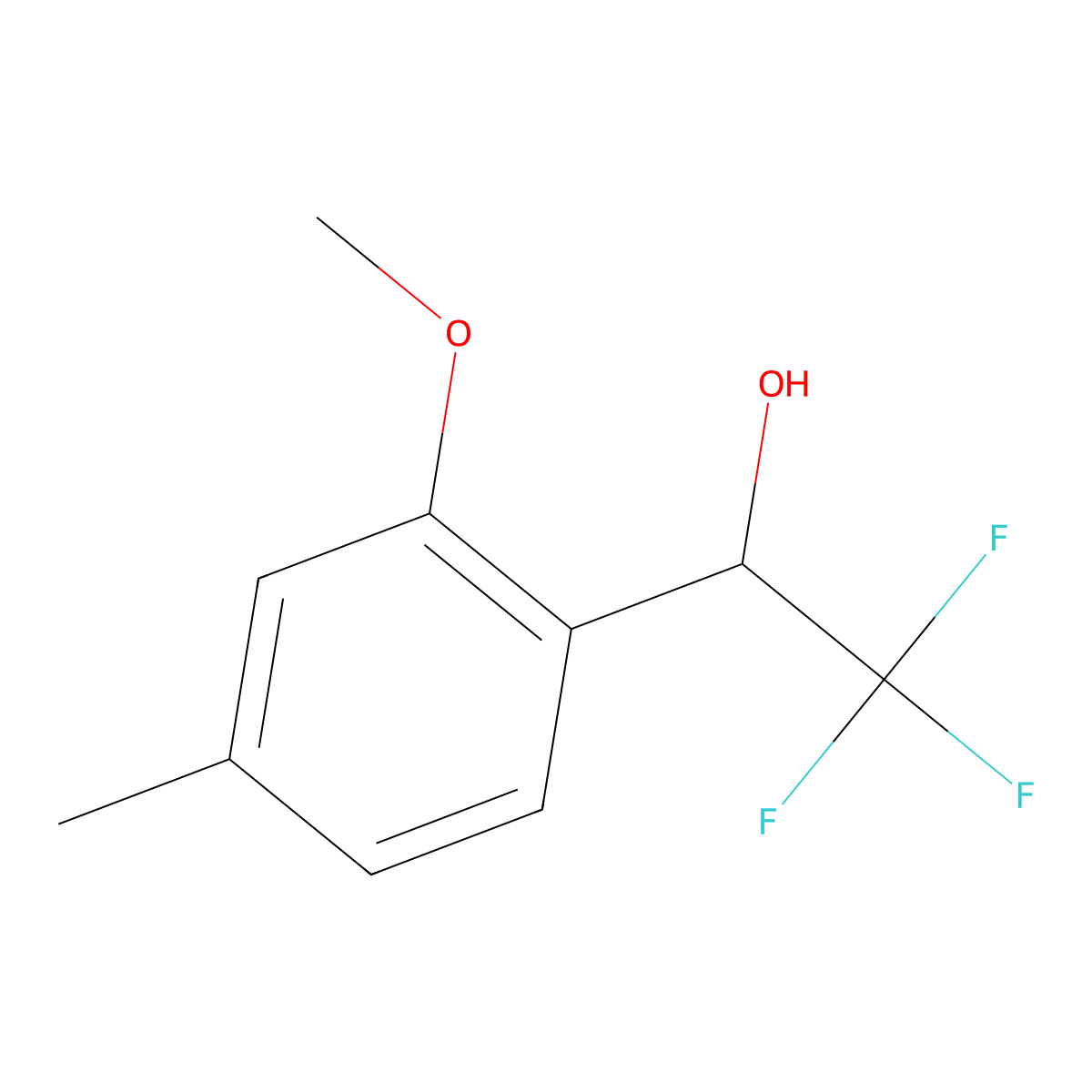 2,2,2-Trifluoro-1-(2-methoxy-4-methylphenyl)ethan-1-ol molecular structure, CAS 2090909-38-7