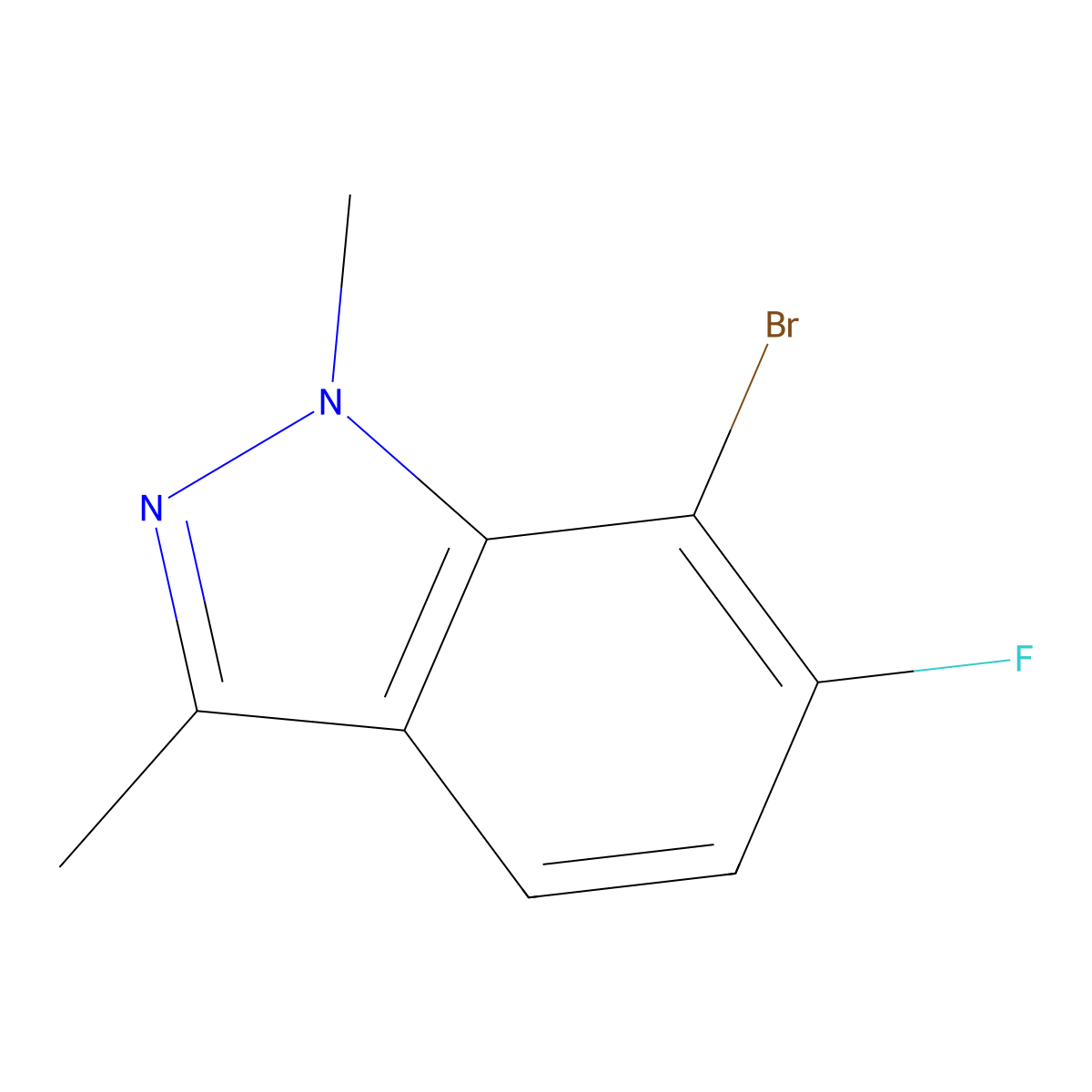 7-bromo-6-fluoro-1,3-dimethyl-1H-indazole molecular structure, CAS 2090913-80-5