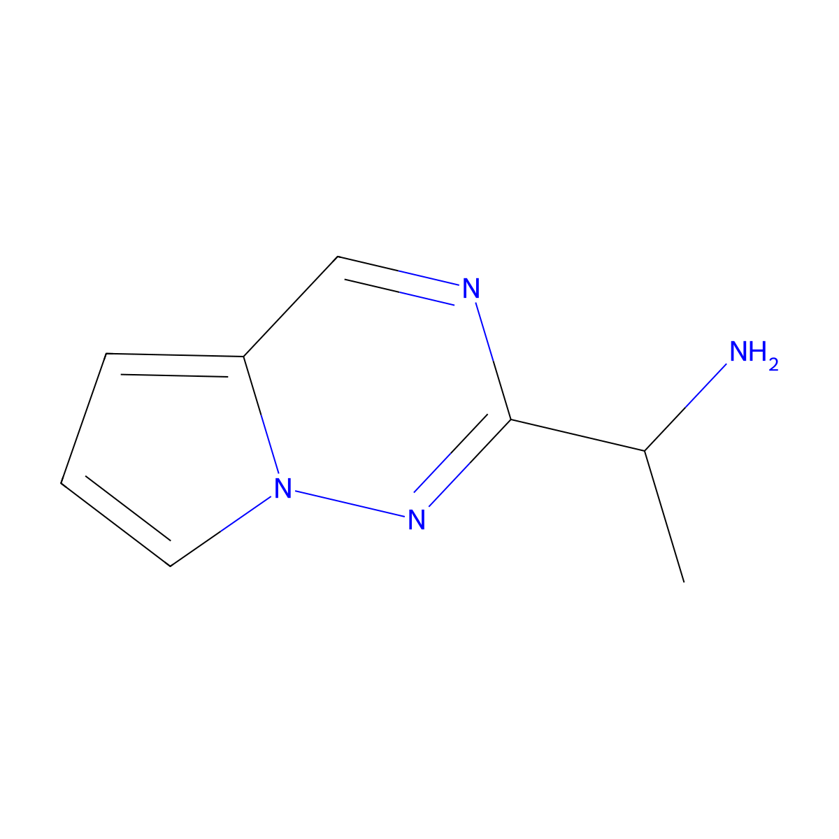 1-(Pyrrolo[2,1-f][1,2,4]triazin-2-yl)ethan-1-amine molecular structure, CAS 2090914-55-7