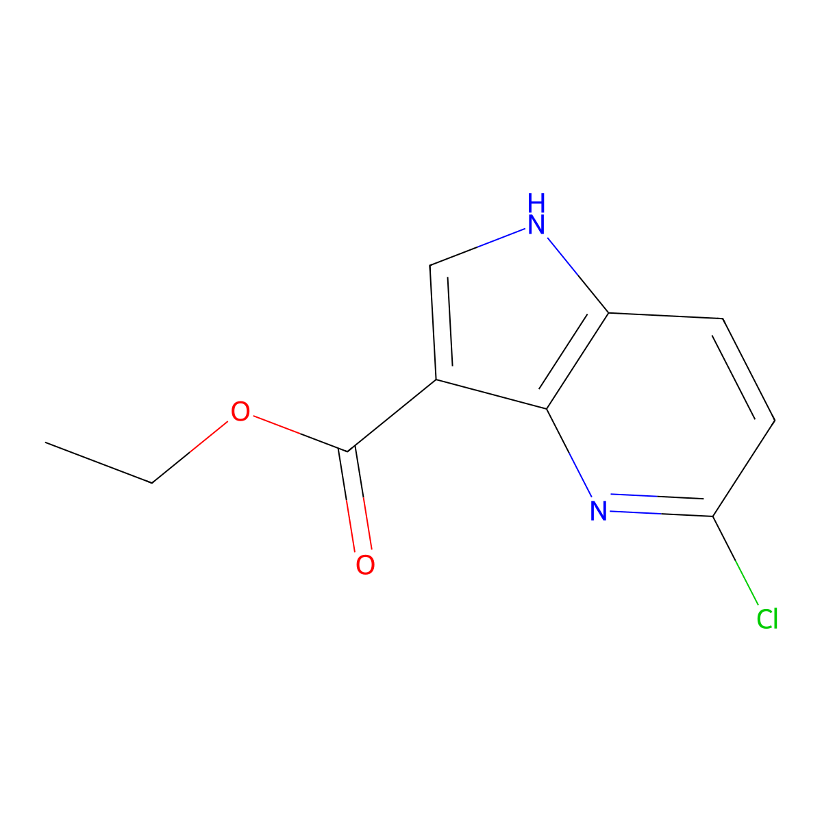 ethyl 5-chloro-1H-pyrrolo[3,2-b]pyridine-3-carboxylate molecular structure, CAS 2090915-34-5