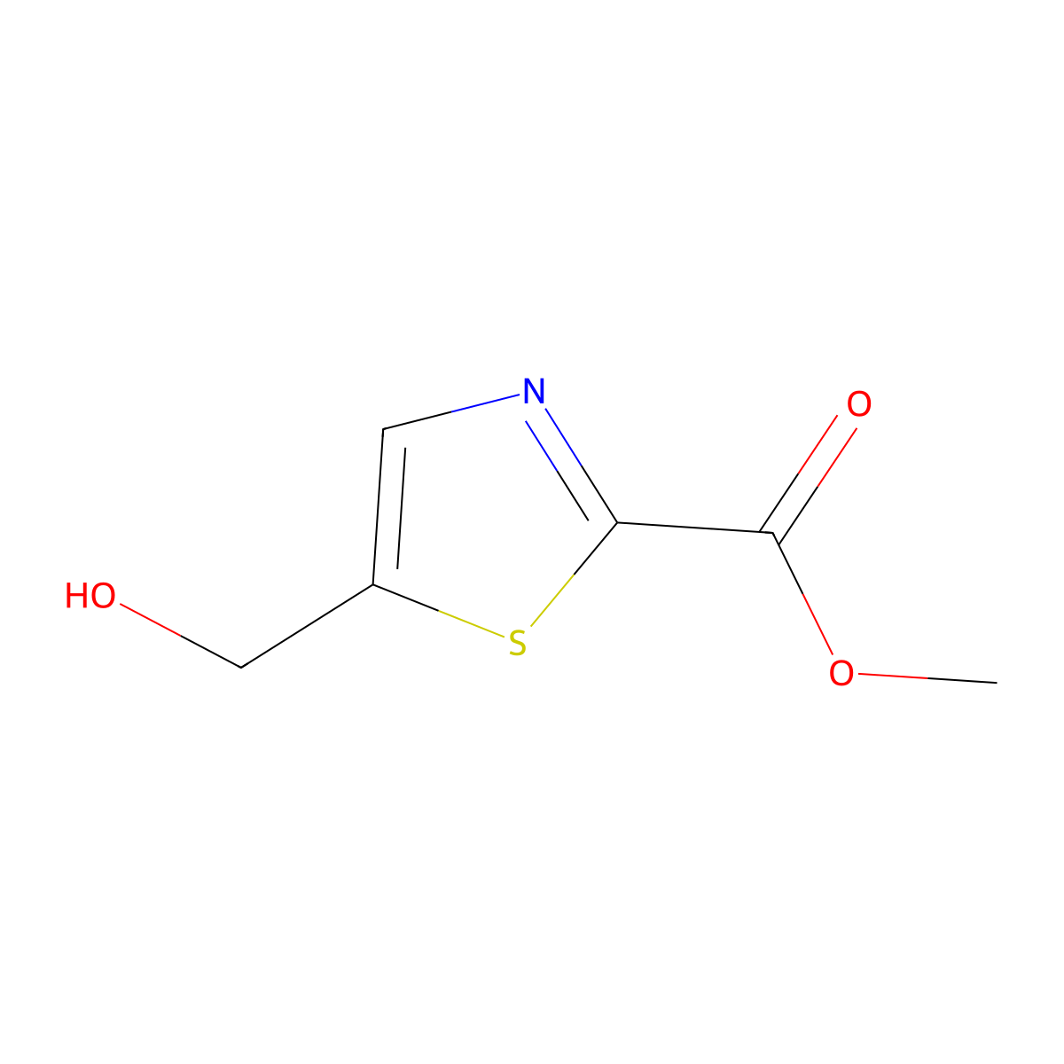 Methyl 5-(hydroxymethyl)-1,3-thiazole-2-carboxylate molecular structure, CAS 2090916-35-9
