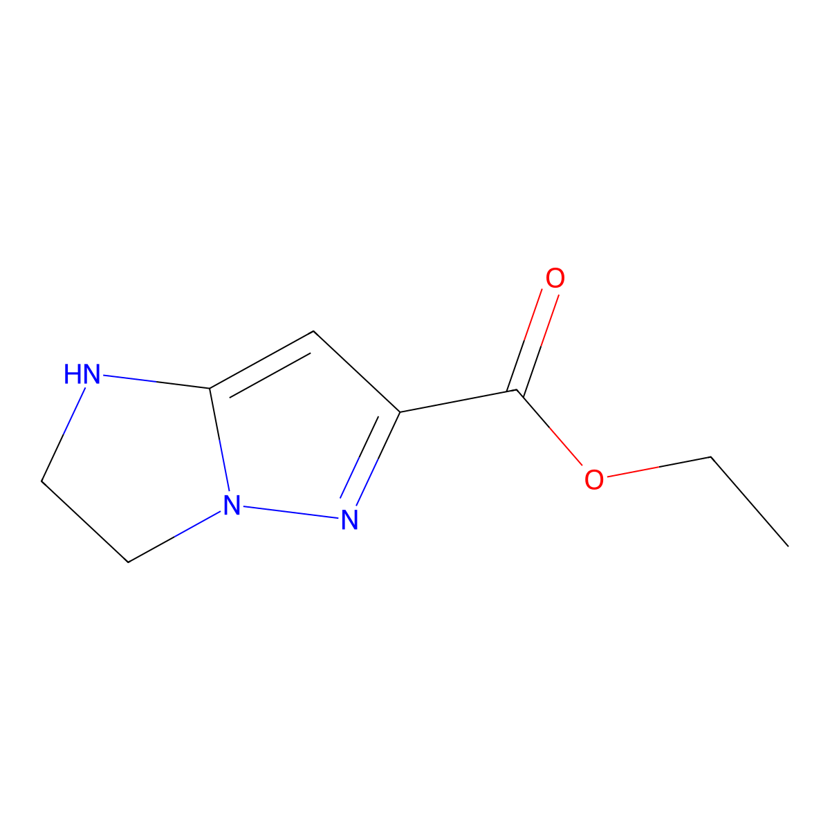 Ethyl 2,3-dihydro-1H-imidazo[1,2-b]pyrazole-6-carboxylate molecular structure, CAS 2090919-64-3