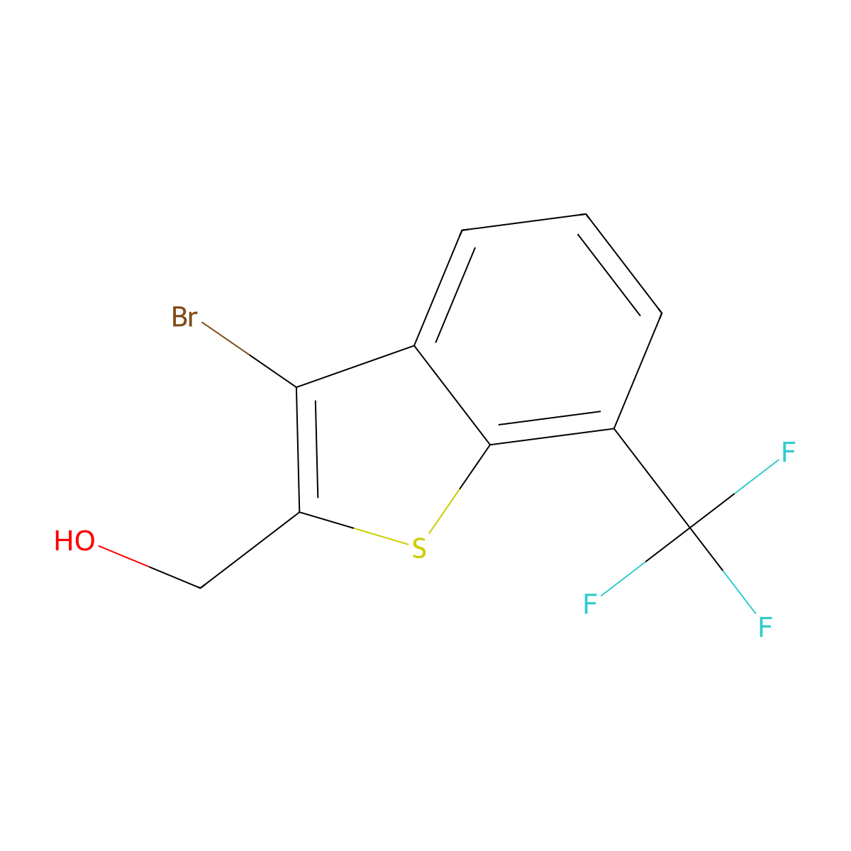 [3-Bromo-7-(trifluoromethyl)benzothiophen-2-yl]methanol molecular structure, CAS 2090924-00-6