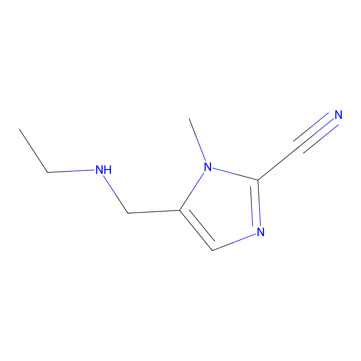 5-[(Ethylamino)methyl]-1-methyl-1H-imidazole-2-carbonitrile molecular structure, CAS 2090926-27-3