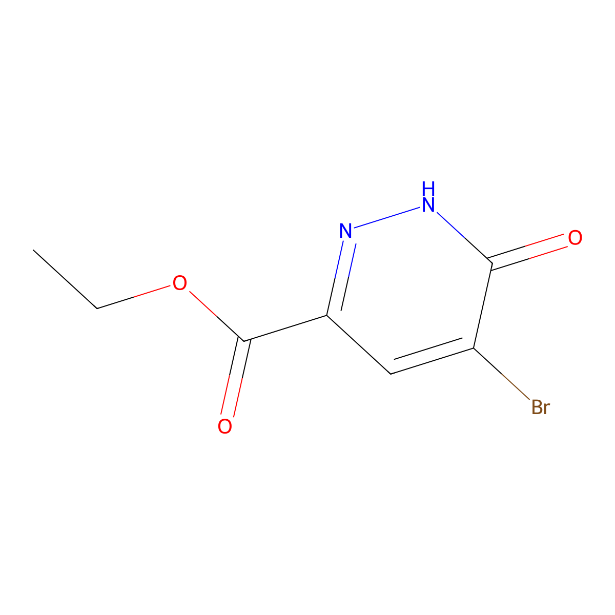 Ethyl 5-bromo-6-oxo-1,6-dihydropyridazine-3-carboxylate molecular structure, CAS 2090927-90-3