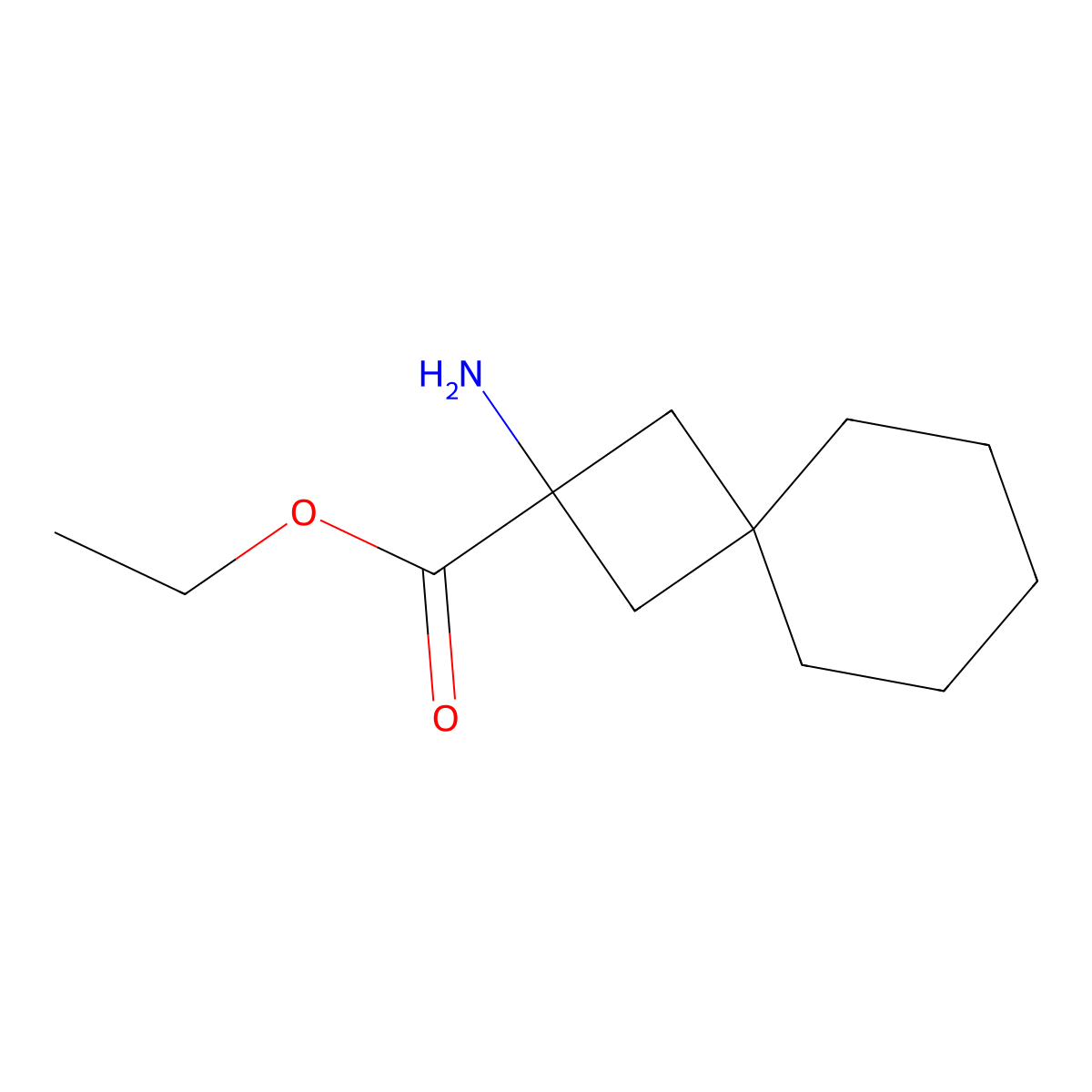 Ethyl 2-aminospiro[3.5]nonane-2-carboxylate molecular structure, CAS 2090930-25-7