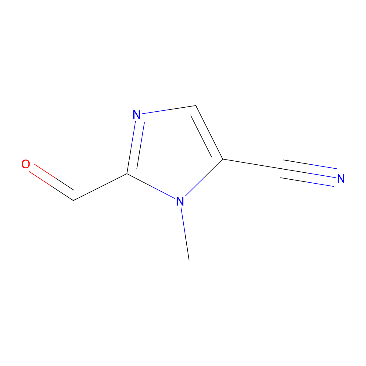 2-formyl-1-methyl-1H-imidazole-5-carbonitrile molecular structure, CAS 2090931-41-0