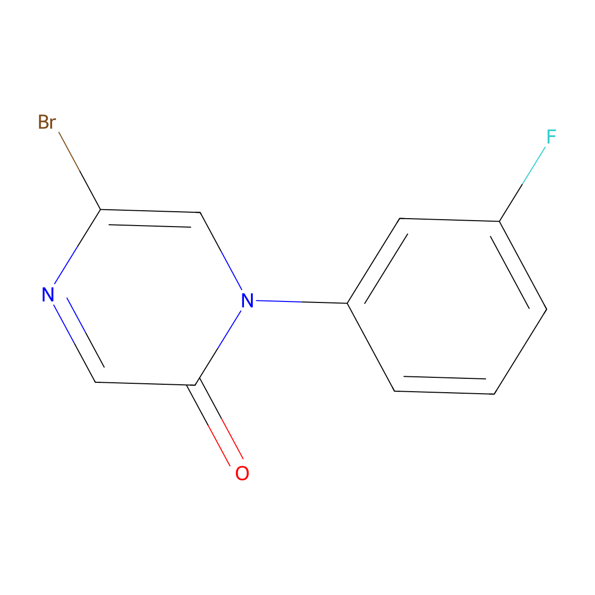 5-Bromo-1-(3-fluorophenyl)pyrazin-2(1H)-one molecular structure, CAS 2090941-83-4