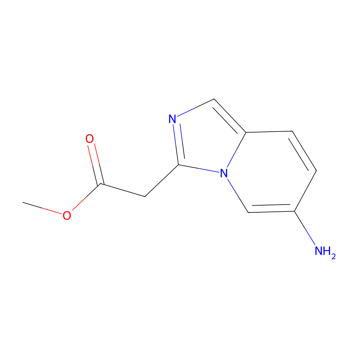 Methyl 2-{6-aminoimidazo[1,5-a]pyridin-3-yl}acetate molecular structure, CAS 2090946-47-5