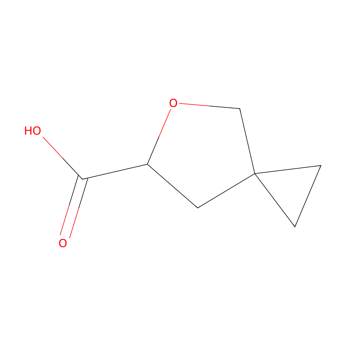 5-Oxaspiro[2.4]heptane-6-carboxylic acid molecular structure, CAS 2090950-18-6