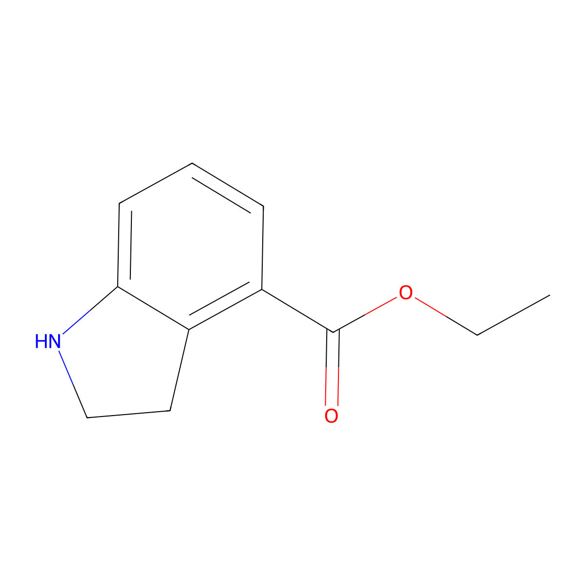 ethyl 2,3-dihydro-1H-indole-4-carboxylate molecular structure, CAS 2090953-10-7