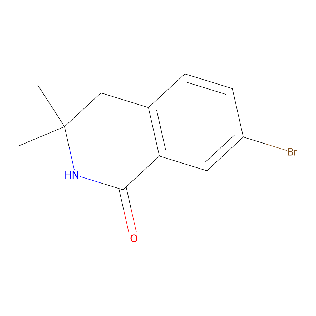 7-Bromo-3,3-dimethyl-3,4-dihydroisoquinolin-1(2H)-one molecular structure, CAS 2090953-87-8