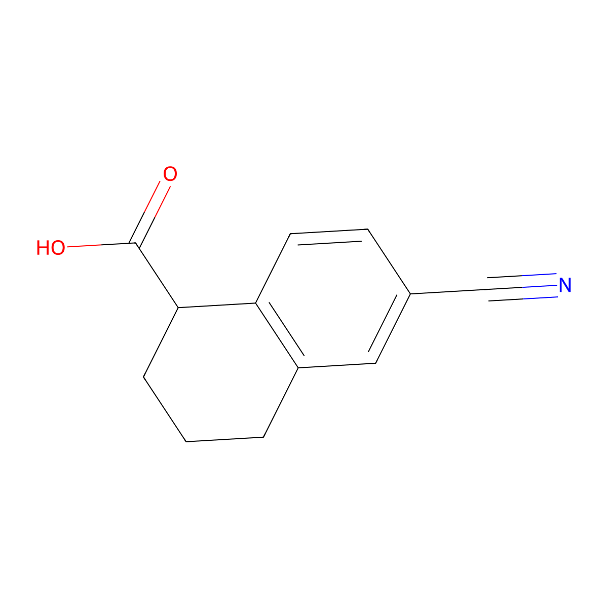 6-Cyano-1,2,3,4-tetrahydronaphthalene-1-carboxylic acid molecular structure, CAS 2090958-77-1