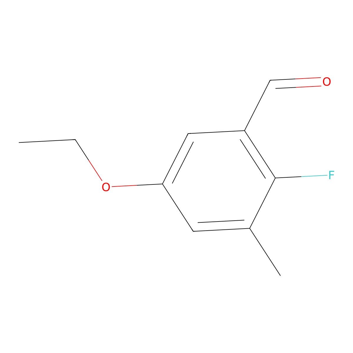 5-Ethoxy-2-fluoro-3-methylbenzaldehyde molecular structure, CAS 2090958-97-5