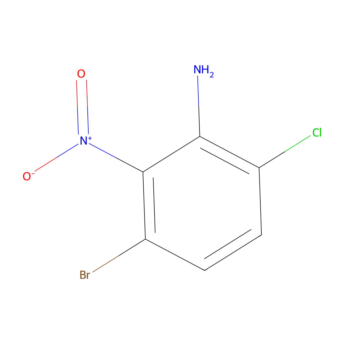 3-Bromo-6-chloro-2-nitroaniline molecular structure, CAS 2090959-11-6
