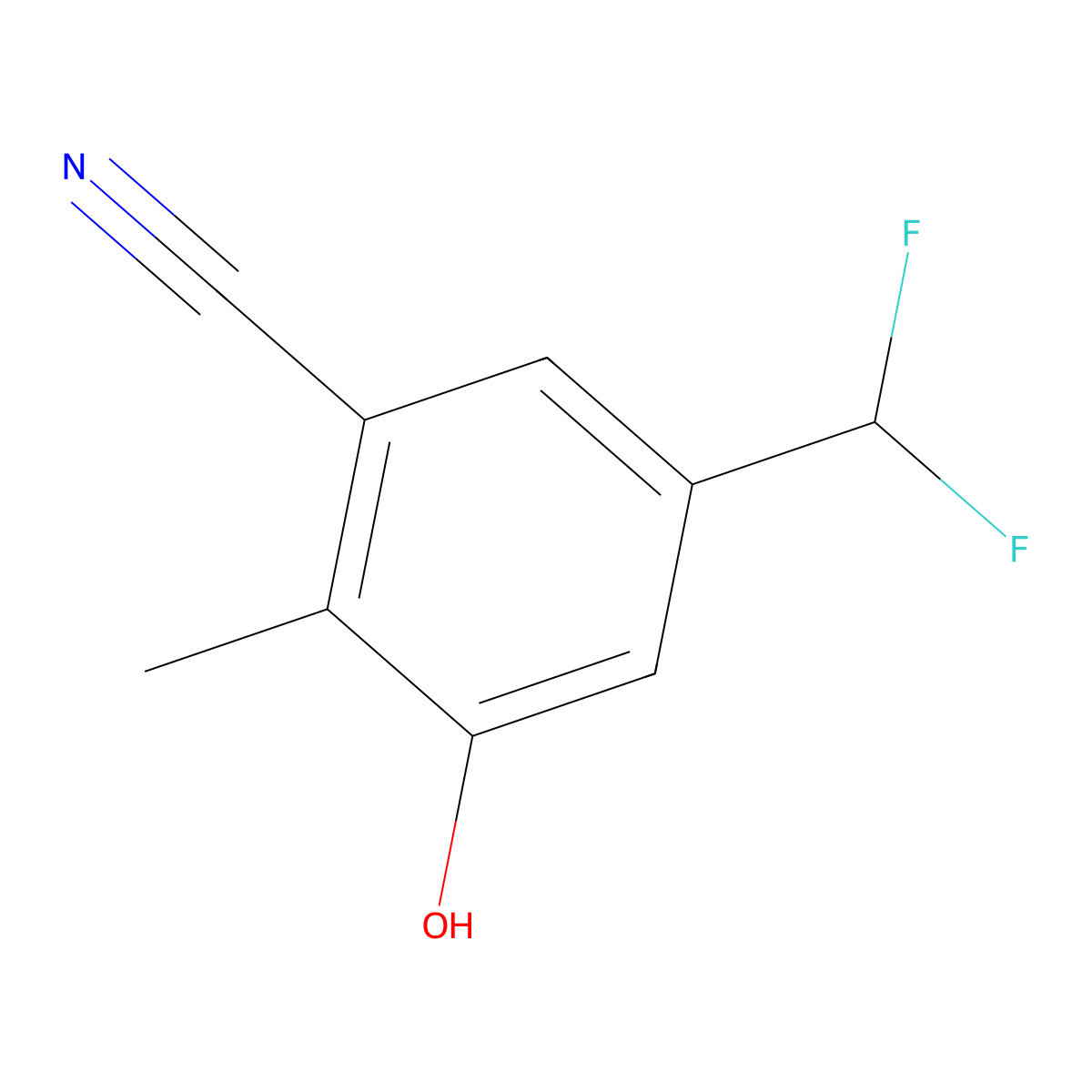 5-(Difluoromethyl)-3-hydroxy-2-methylbenzonitrile molecular structure, CAS 2090961-58-1