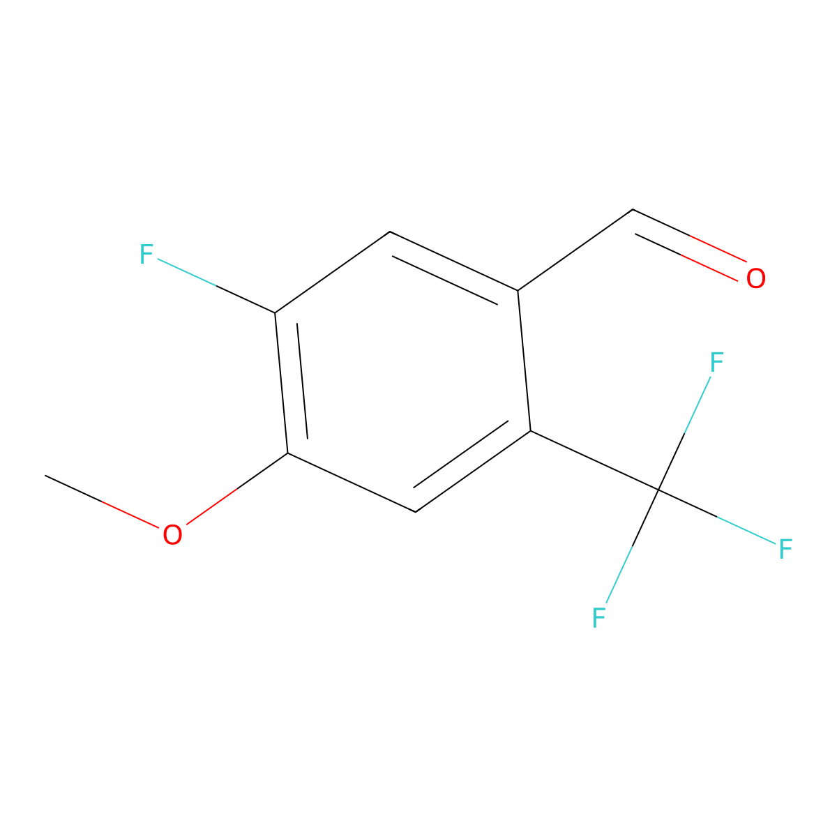 5-Fluoro-4-methoxy-2-(trifluoromethyl)benzaldehyde molecular structure, CAS 2090969-00-7