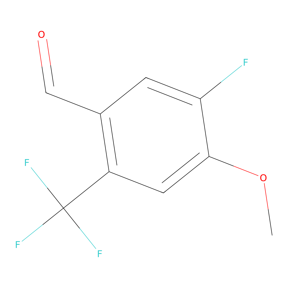 5-Fluoro-4-methoxy-2-(trifluoromethyl)benzaldehyde molecular structure, CAS 2090969-00-7