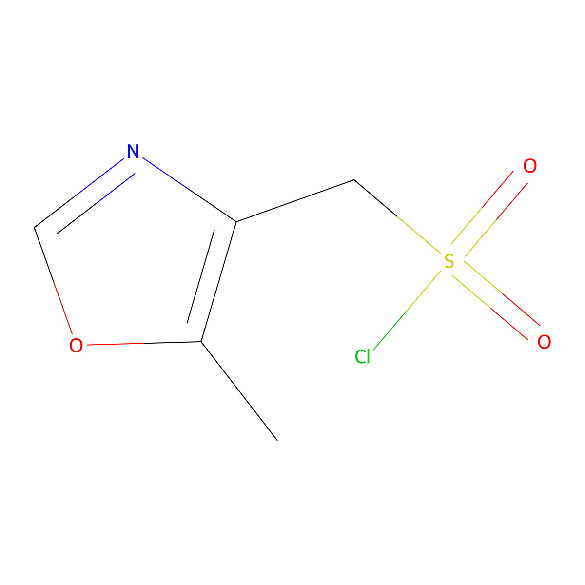 (5-Methyl-1,3-oxazol-4-yl)methanesulfonyl chloride molecular structure, CAS 2090969-15-4