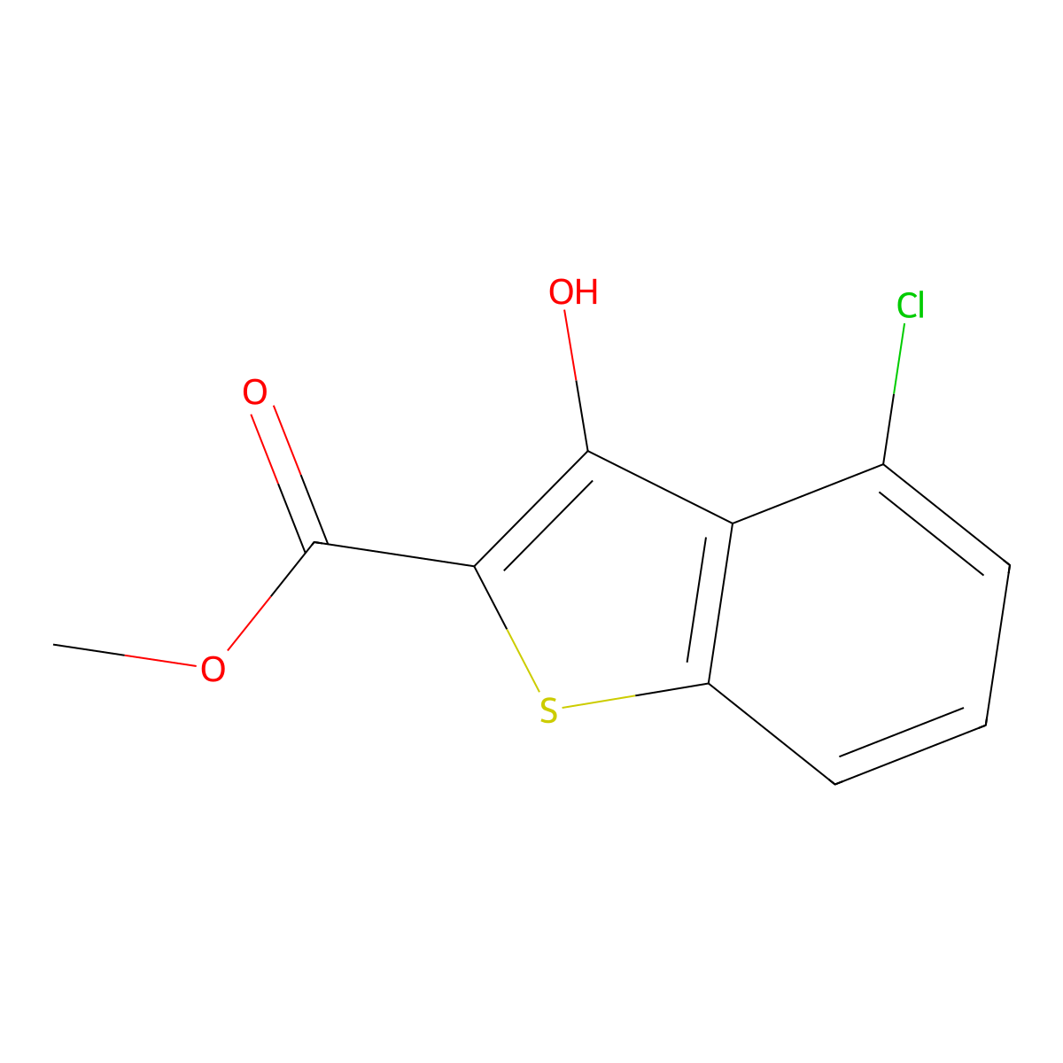 Methyl 4-chloro-3-hydroxybenzo[b]thiophene-2-carboxylate molecular structure, CAS 2090969-20-1