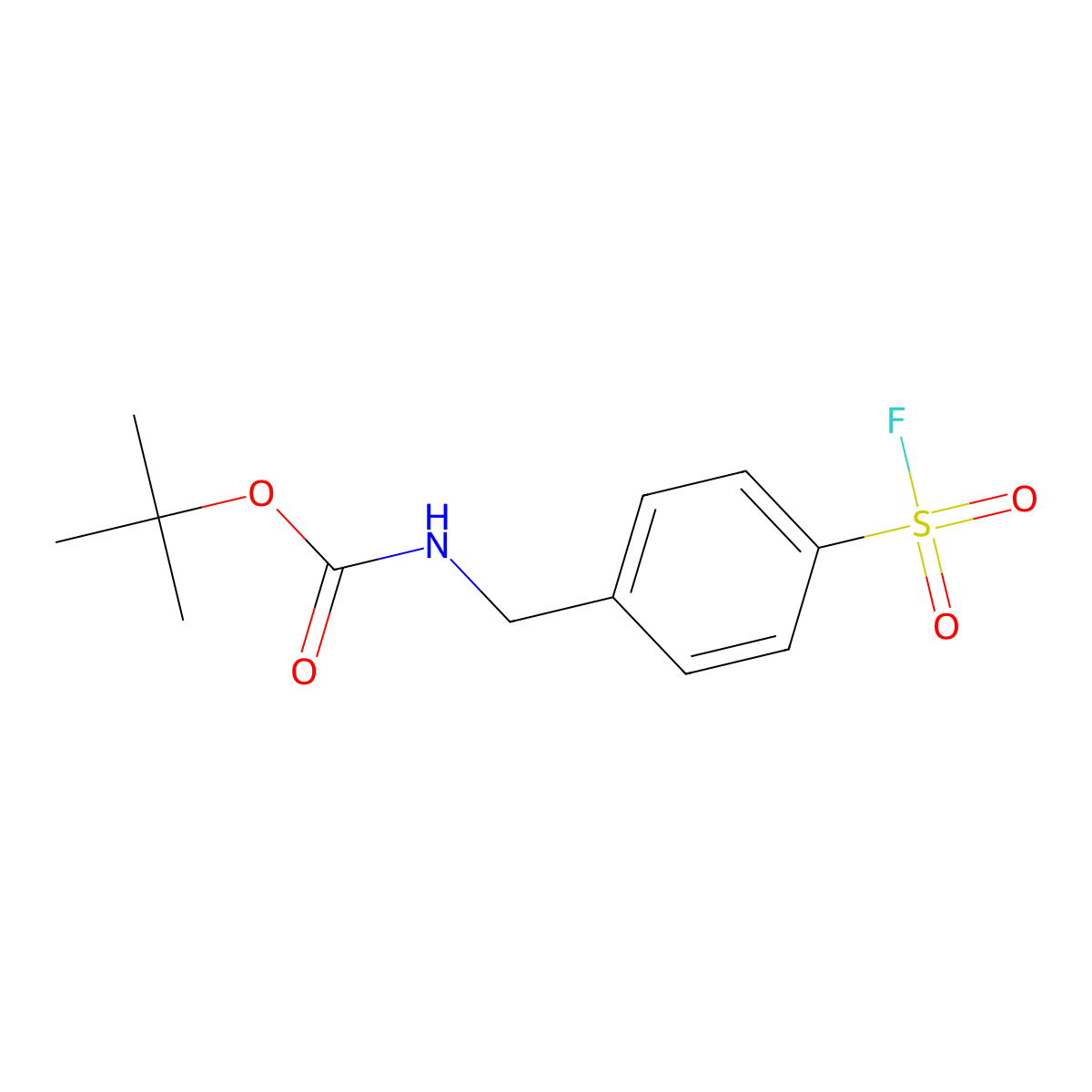 tert-butylN-{[4-(fluorosulfonyl)phenyl]methyl}carbamate molecular structure, CAS 2090971-76-7