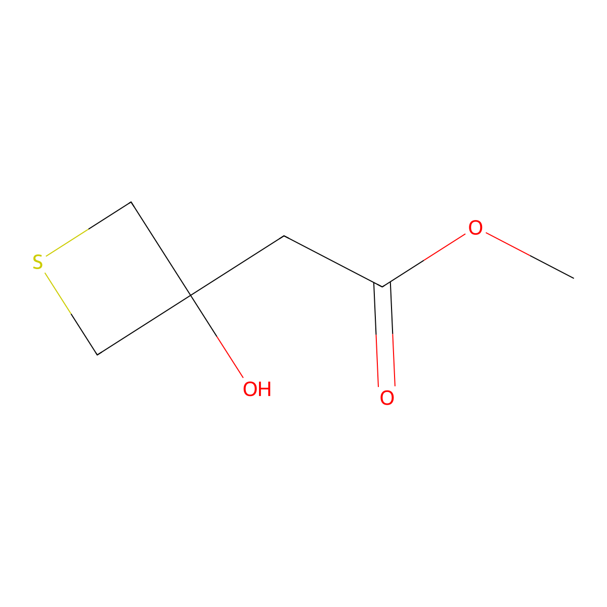 Methyl 2-(3-hydroxythietan-3-yl)acetate molecular structure, CAS 2090973-52-5