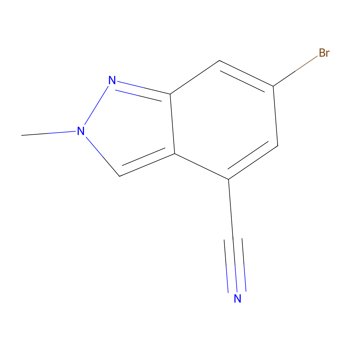 6-Bromo-2-methyl-2H-indazole-4-carbonitrile molecular structure, CAS 2090975-52-1