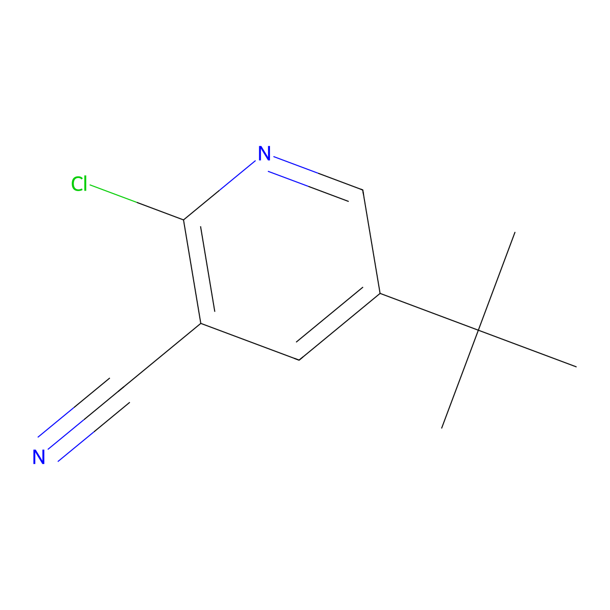 5-Tert-butyl-2-chloropyridine-3-carbonitrile molecular structure, CAS 2090976-29-5