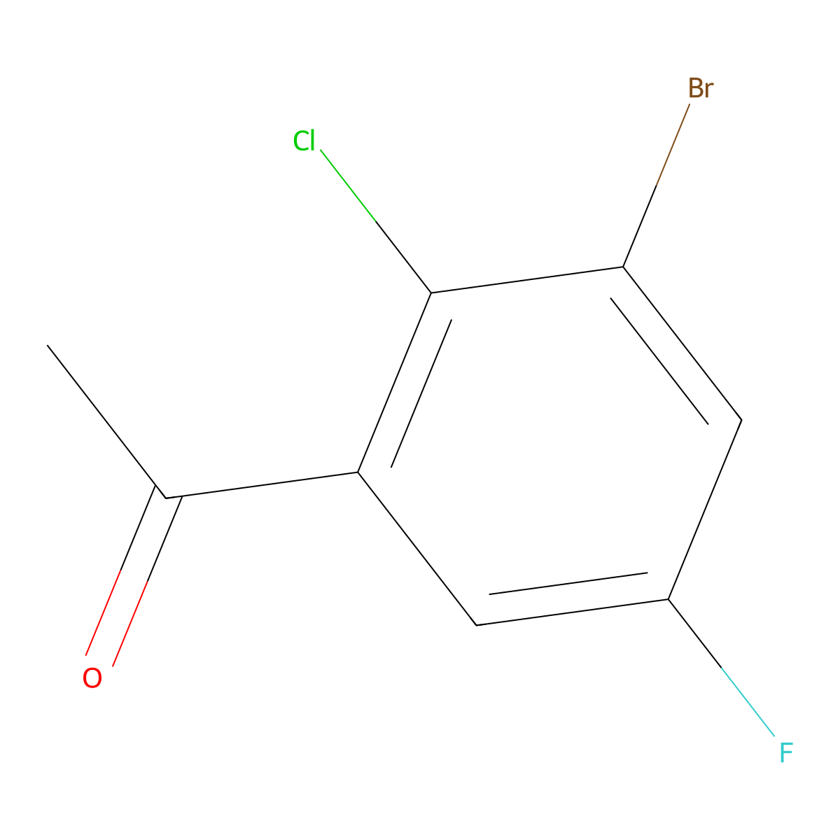 1-(3-Bromo-2-chloro-5-fluorophenyl)ethanone molecular structure, CAS 2090978-28-0