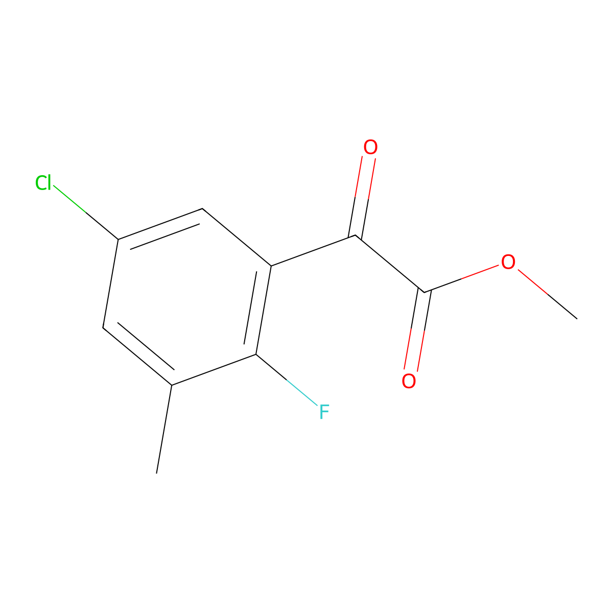 Methyl 5-chloro-2-fluoro-3-methyl-alpha-oxobenZeneacetate molecular structure, CAS 2090978-88-2