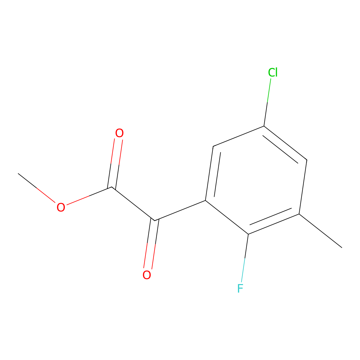 Methyl 5-chloro-2-fluoro-3-methyl-alpha-oxobenZeneacetate molecular structure, CAS 2090978-88-2