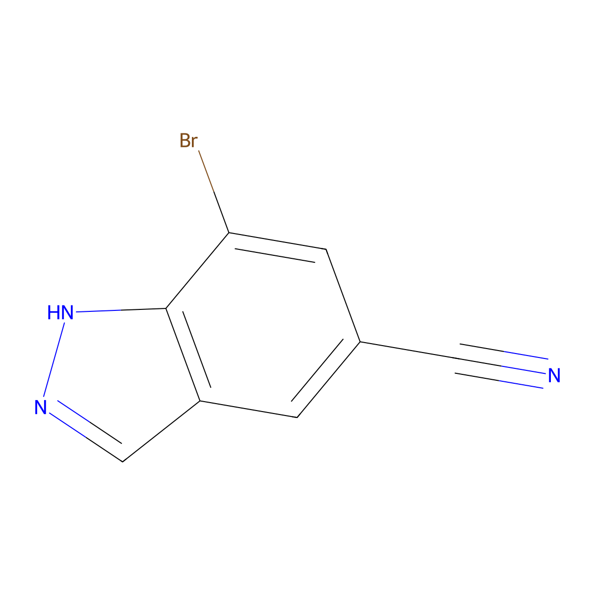 7-bromo-1H-indazole-5-carbonitrile molecular structure, CAS 2090979-52-3