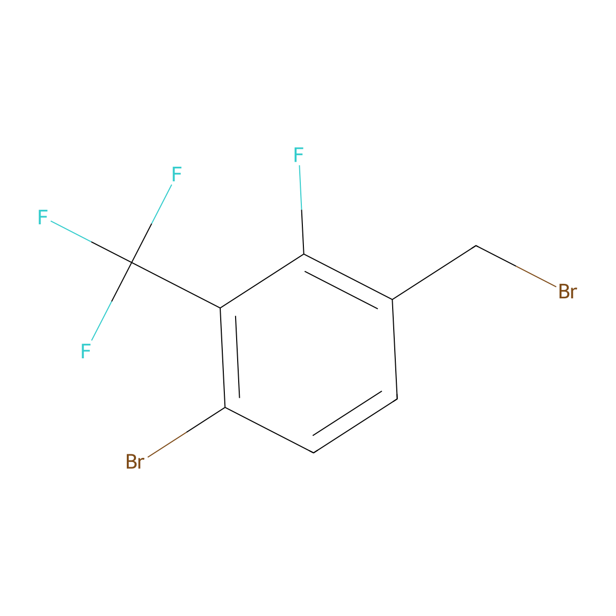 4-Bromo-2-fluoro-3-(trifluoromethyl)benzyl bromide molecular structure, CAS 2090979-68-1