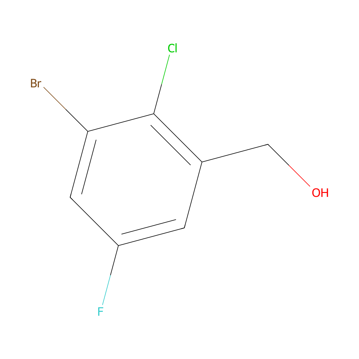 (3-Bromo-2-chloro-5-fluorophenyl)methanol molecular structure, CAS 2090980-95-1