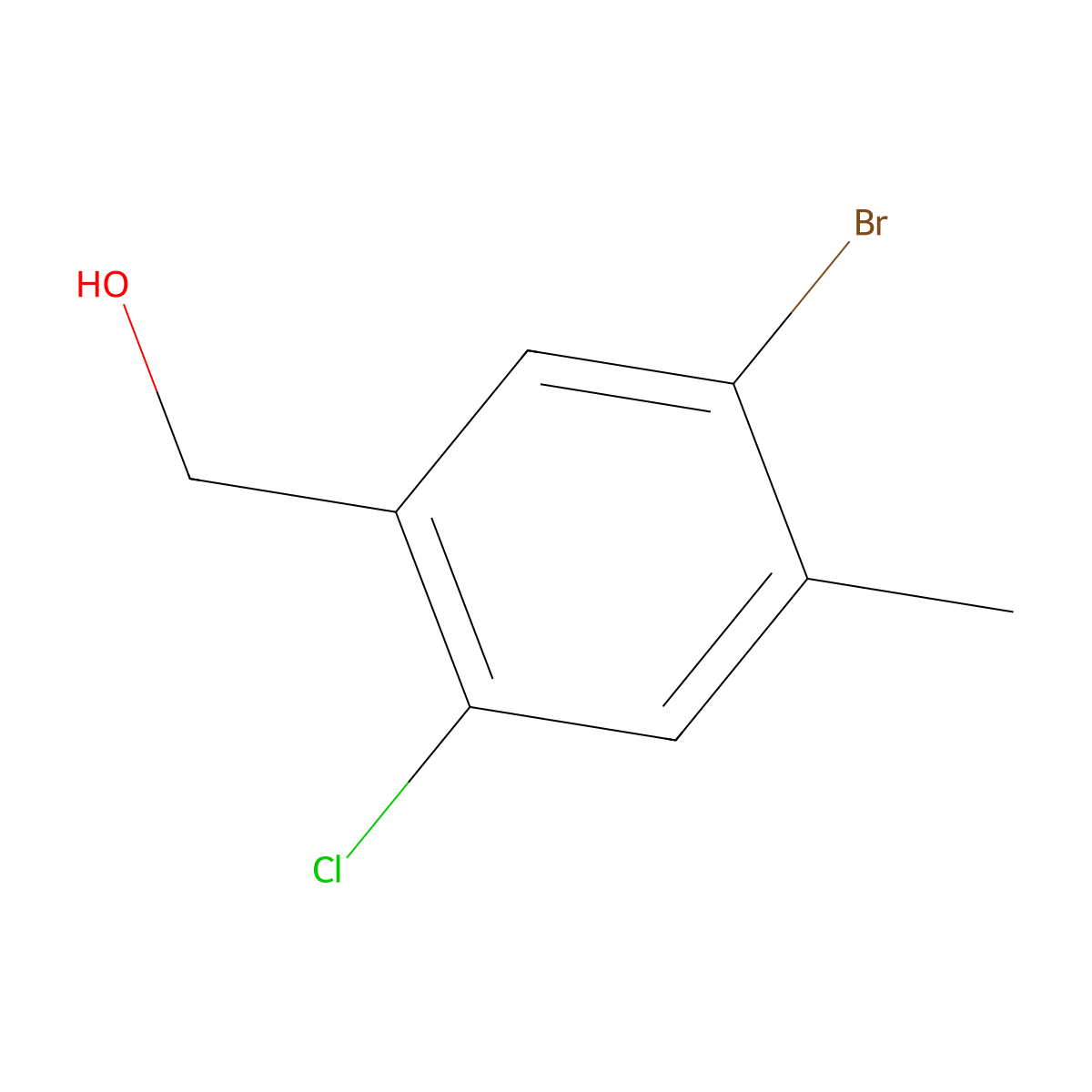 (5-Bromo-2-chloro-4-methylphenyl)methanol molecular structure, CAS 2090982-63-9