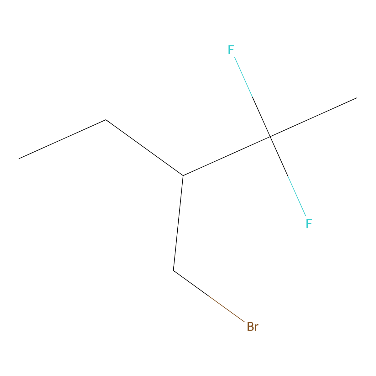 3-(Bromomethyl)-2,2-difluoropentane molecular structure, CAS 2090982-86-6