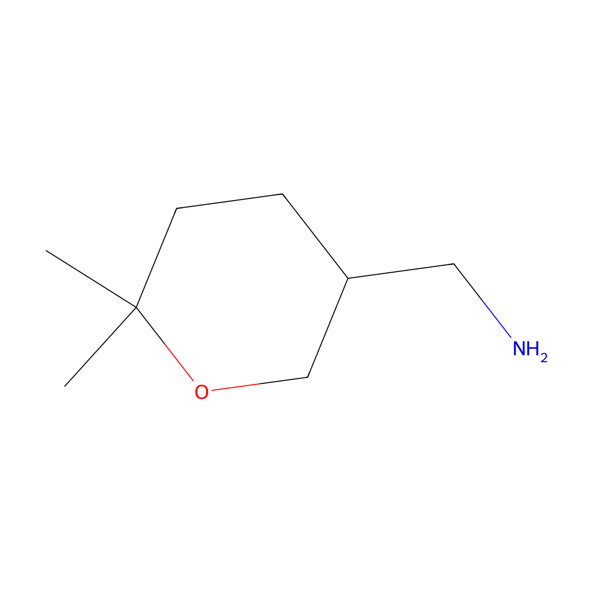 1-(6,6-Dimethyltetrahydro-2h-pyran-3-yl)methanamine molecular structure, CAS 2090988-51-3