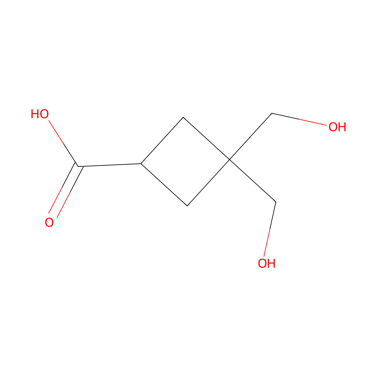 3,3-Bis(hydroxymethyl)cyclobutane-1-carboxylic acid molecular structure, CAS 2090990-82-0