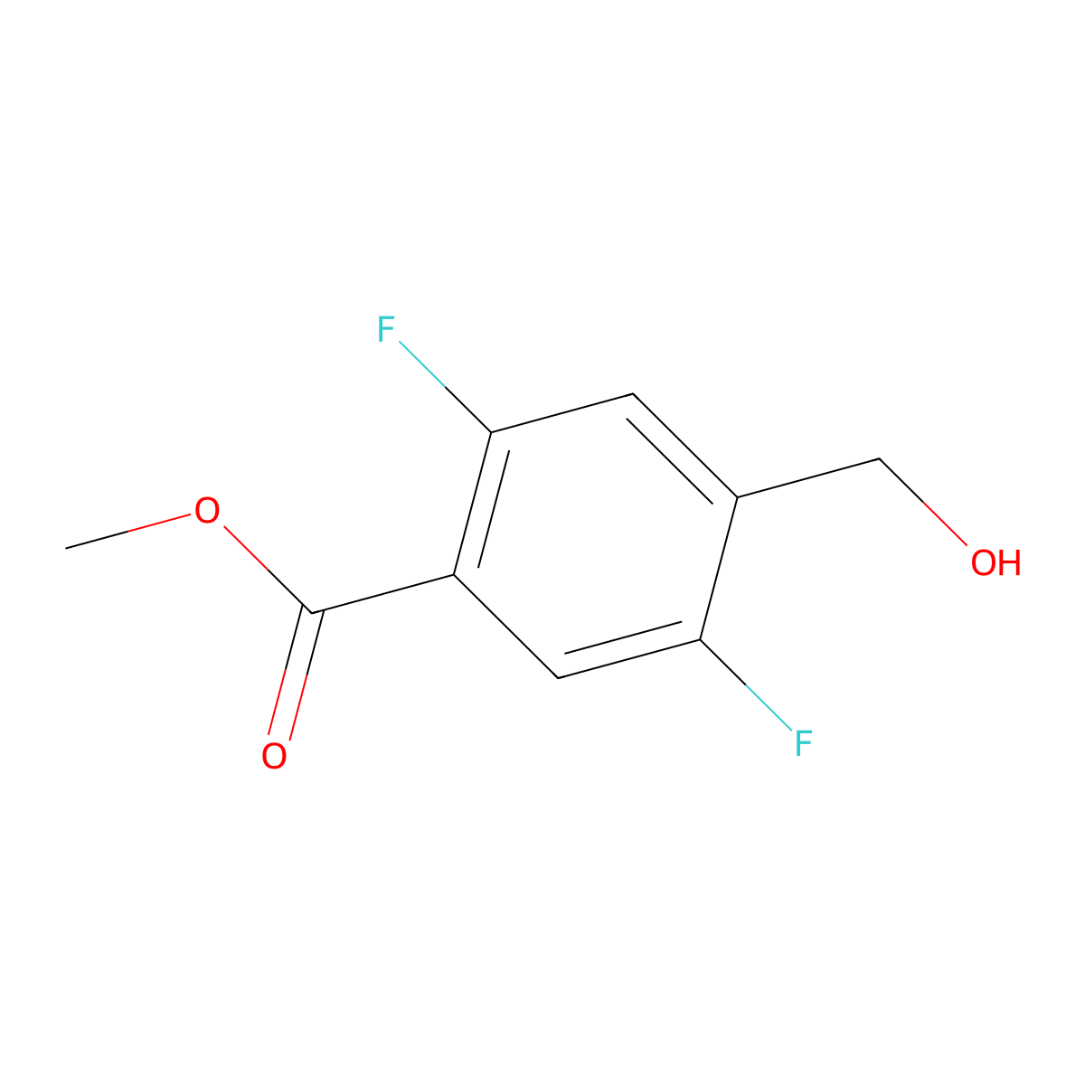 Methyl 2,5-difluoro-4-(hydroxymethyl)benzoate molecular structure, CAS 2090991-72-1