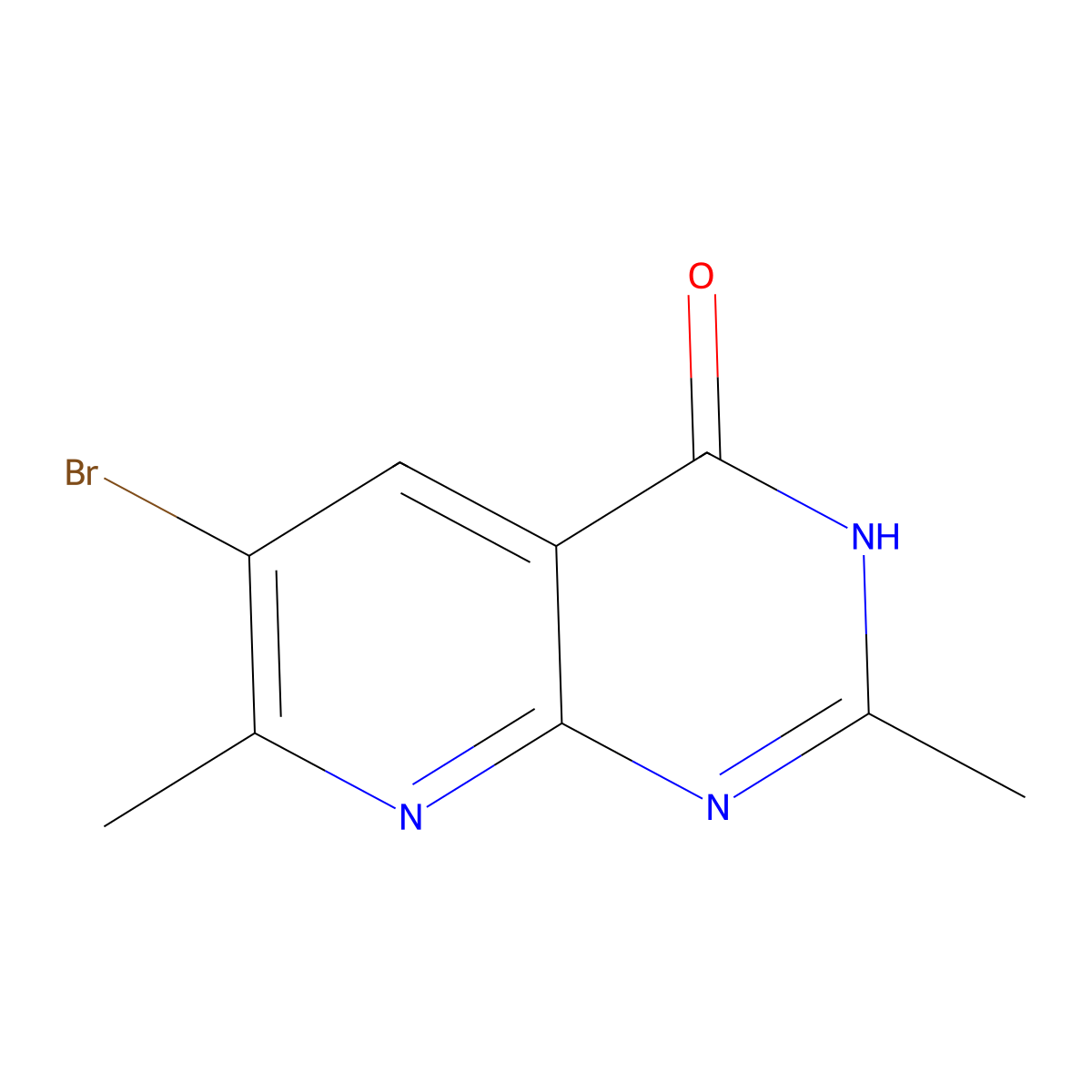 6-Bromo-2,7-dimethylpyrido[2,3-d]pyrimidin-4(3H)-one molecular structure, CAS 2090991-89-0